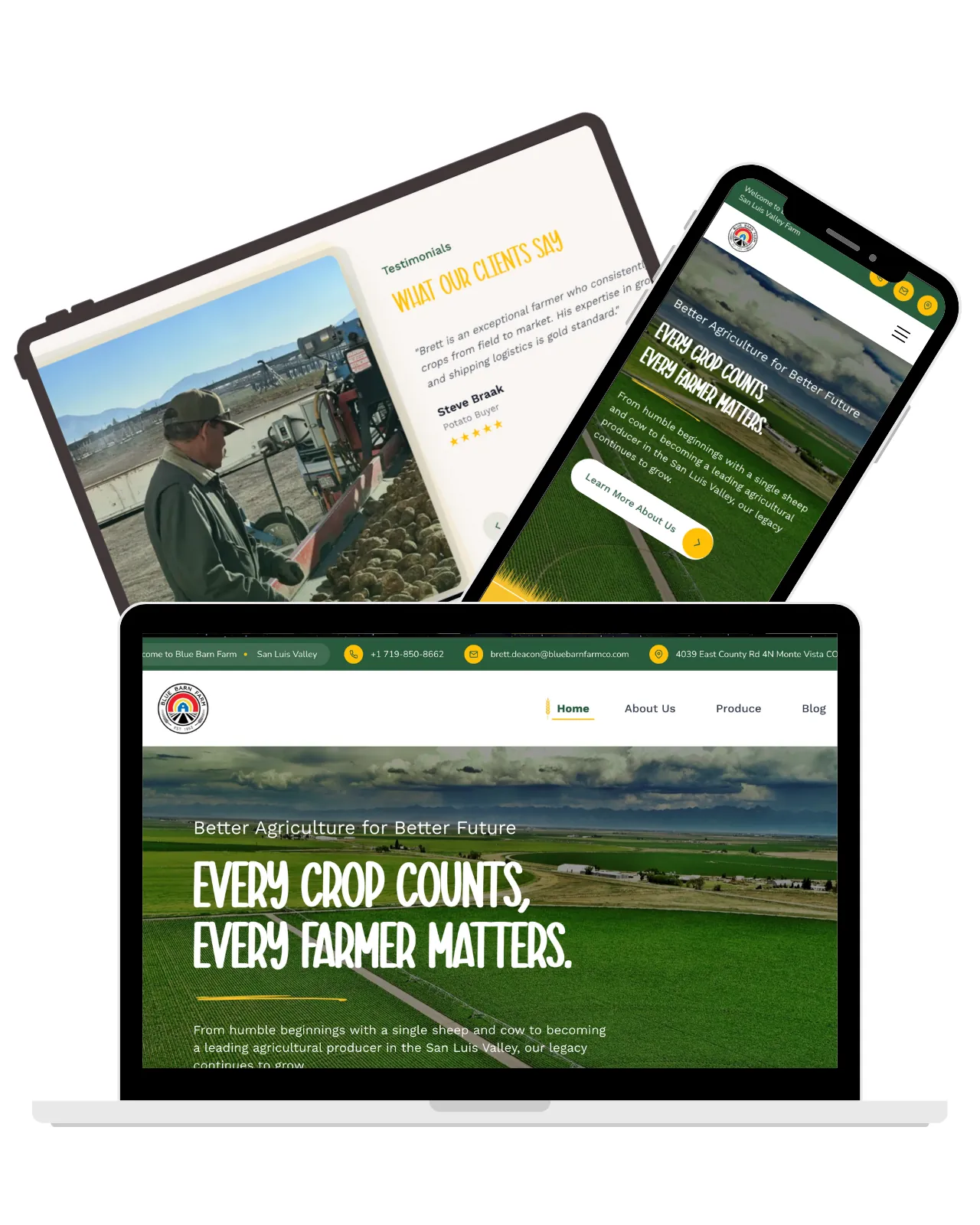 Blue Barn Farms website preview