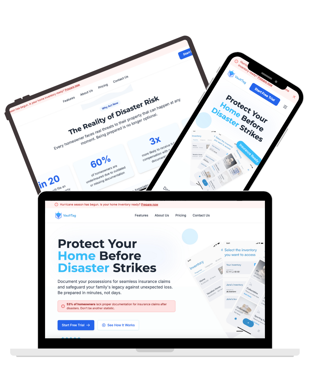 VaultTag website preview